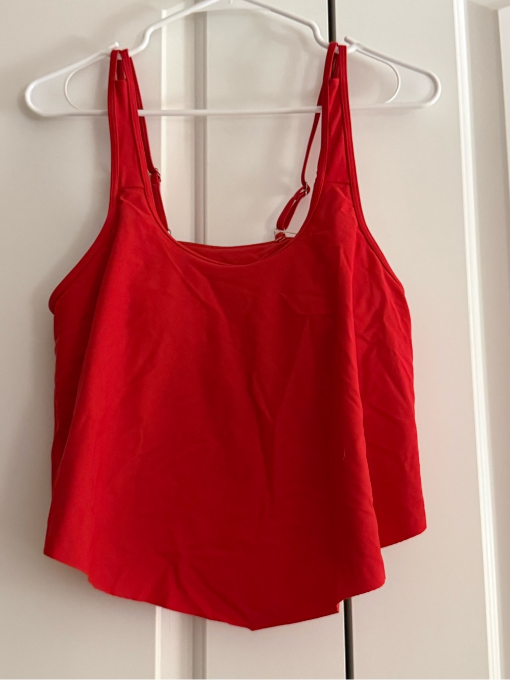 Women's Red Swim Cover-Up Tank with Adjustable Straps